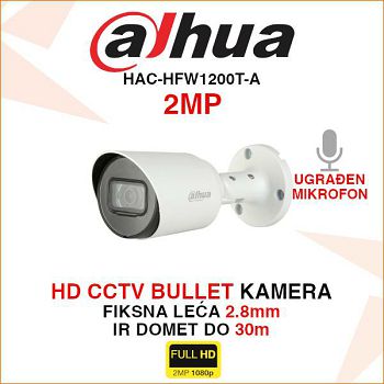 DAHUA CCTV BULLET KAMERA HAC-HFW1200T-A 2MP 2.8mm