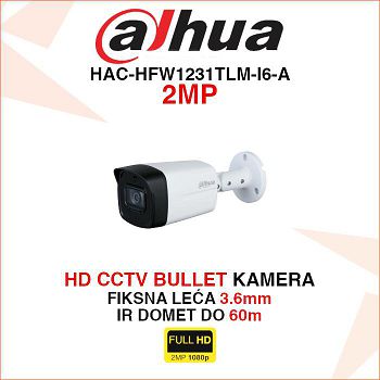 DAHUA CCTV BULLET KAMERA HAC-HFW1231TLM-I6-A 2MP 3.6mm