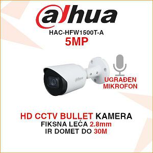 DAHUA CCTV BULLET KAMERA HAC-HFW1500T-A 5MP 2.8mm