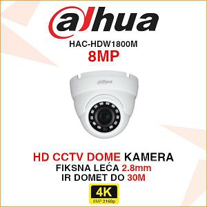 DAHUA CCTV 4K DOME NADZORNA KAMERA HAC-HDW1800M