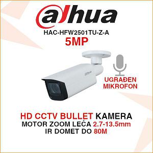 DAHUA CCTV BULLET KAMERA HAC-HFW2501TU-Z-A 5MP 2.7-13.5mm