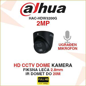 DAHUA CCTV 2MP MINI DOME KAMERA S MIKROFONOM HAC-HDW3200G