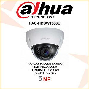 DAHUA CCTV DOME KAMERA HAC-HDBW1500E 5MP 2.8mm