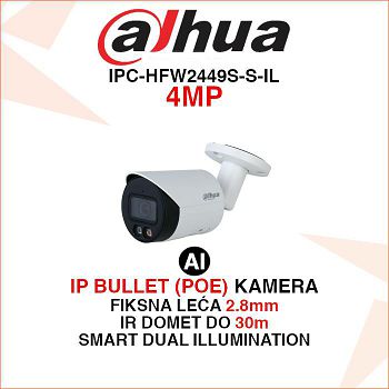 DAHUA IP BULLET WIZSENSE KAMERA IPC-HFW2449S-S-IL 4MP 2.8mm