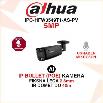 DAHUA IP BULLET WIZSENSE KAMERA IPC-HFW3549T1-AS-PV 5MP 2.8mm