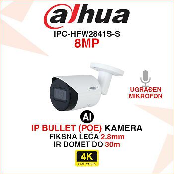 DAHUA IP WIZSENSE BULLET KAMERA IPC-HFW2841S-S 8MP 2.8mm