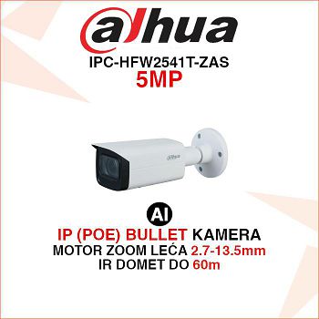 DAHUA WIZSENSE IP POE BULLET KAMERA IPC-HFW2541T-ZAS 5MP 2.7-13.5mm