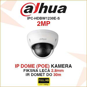 DAHUA 2MP IP DOME POE KAMERA IPC-HDBW1230E-S5