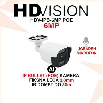HDVISION IP BULLET 6MP POE KAMERA HDV-IPB-6MP