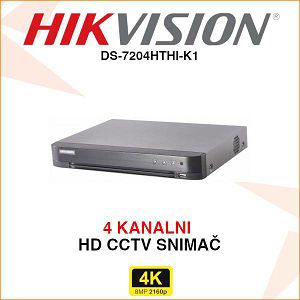 HIKVISION 4 KANALNI 8MP(4K) SNIMAČ DS-7204HTHI-K1