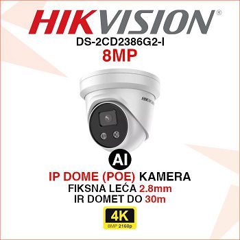 HIKVISION AcuSense IP DOME KAMERA DS-2CD2386G2-I 8MP 2.8mm