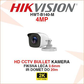 HIKVISION CCTV BULLET KAMERA HWT-B140-M 4MP 3.6mm