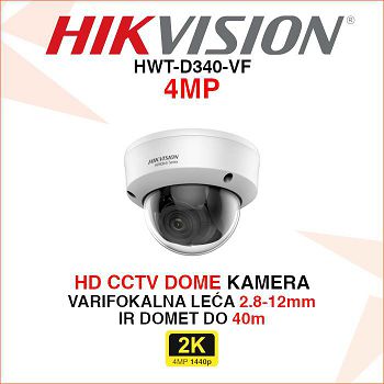 HIKVISION CCTV DOME KAMERA HWT-D340-VF 4MP 2.8-12mm