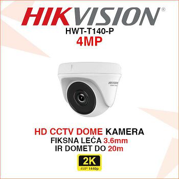 HIKVISION CCTV DOME KAMERA HWT-T140-P 4MP 3.6mm