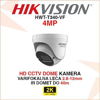 HIKVISION CCTV DOME KAMERA HWT-T340-VF 4MP 2.8-12mm