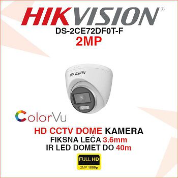 HIKVISION DOME COLORVU KAMERA DS-2CE72DF0T-F 2MP 3.6mm