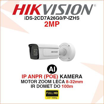 HIKVISION IP ANPR KAMERA iDS-2CD7A26G0/P-IZHS 2MP 8-32mm