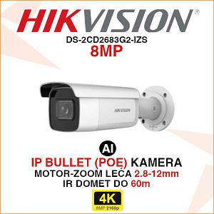 HIKVISION IP BULLET ACUSENSE KAMERA DS-2CD2683G2-IZS 8MP 2.8-12mm