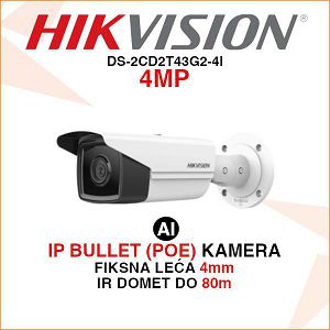 HIKVISION IP BULLET ACUSENSE KAMERA DS-2CD2T43G2-4I 4MP 4mm