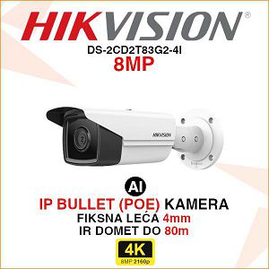 HIKVISION IP BULLET ACUSENSE KAMERA DS-2CD2T83G2-4I 8MP 4mm