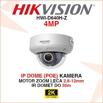 HIKVISION IP DOME POE KAMERA HWI-D640H-Z 4MP 2.8-12mm