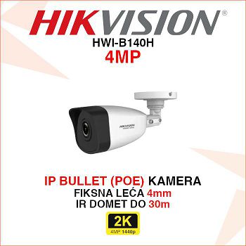 HIKVISION IP POE BULLET KAMERA HWI-B140H 4MP 4mm