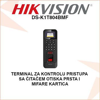 HIKVISION KONTROLA PRISTUPA DS-K1T804BMF SA ČITAČEM OTISKA PRSTA I MIFARE KARTICA