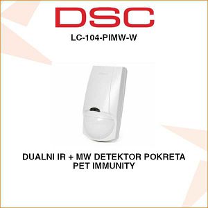 DSC DUALNI IR + MW DETEKTOR POKRETA LC-104-PIMW-W