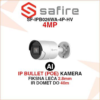 SAFIRE IP AI BULLET KAMERA SF-IPB026WA-4P-HV 4MP 2.8mm