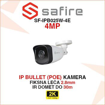 SAFIRE  IP POE BULLET KAMERA SF-IPB025W-4E 4MP 2.8mm