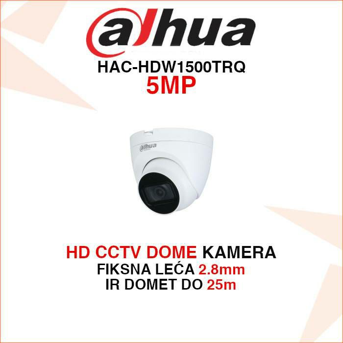 DAHUA CCTV STARLIGHT DOME 5MP KAMERA HAC-HDW1500TRQ