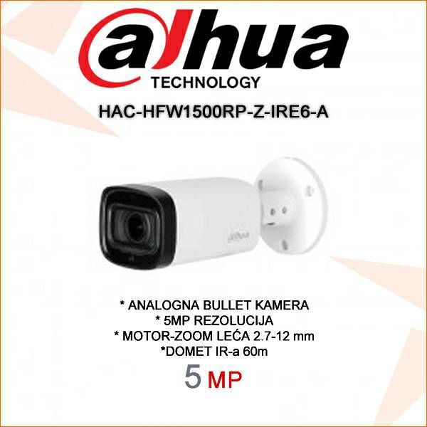 DAHUA CCTV BULLET KAMERA HAC-HFW1500RP-Z-IRE6-A 5MP 2.7-12mm
