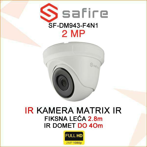SAFIRE DOME KAMERA SF-DM943-F4N1 2MP 2.8mm