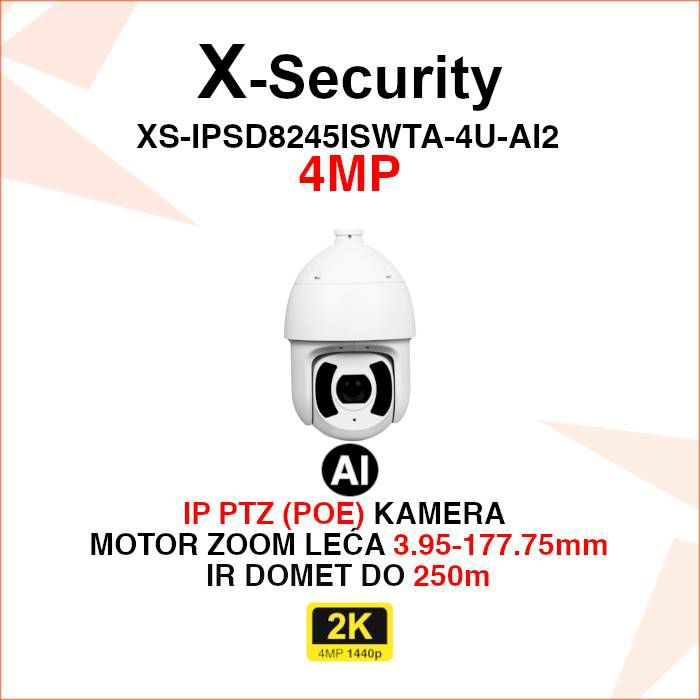 X-SECURITY IP PTZ AUTOTRACKING 4MP AI KAMERA XS-IPSD8245ISWTA-4U-AI2