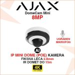 AJAX DomeCam MINI 8MP IP POE DOME KAMERA SA MIKROFONOM
