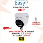 EASY-P 4K IP POE DOME KAMERA S AI DETEKCIJOM EP-IPT220A-8-DL