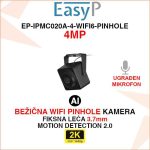 EASY-P 4MP MINI WIFI PINHOLE AI KAMERA EP-IPMC020A-4-WIFI6 - Slika 2