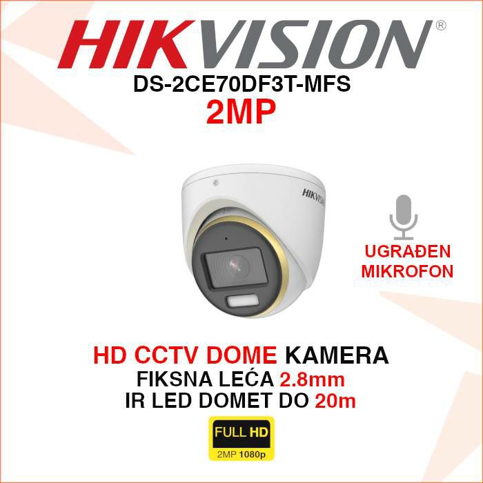 hikvision-2mp-hd-cctv-colorvu-dome-kamera-ds-2ce70df3t-mfs-ds-2ce70df3t-mfs_10410 HIKVISION 2MP HD CCTV COLORVU DOME KAMERA DS-2CE70DF3T-MFS - Slika 1