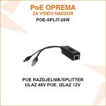 PoE SPLITTER - RAZDJELNIK ZA VIDEO NADZOR POE-SPLIT-25W