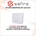 SAFIRE 8 PORTNI VANJSKI POE SWITCH SF-SW1208HIPOE-GF-120-OUT